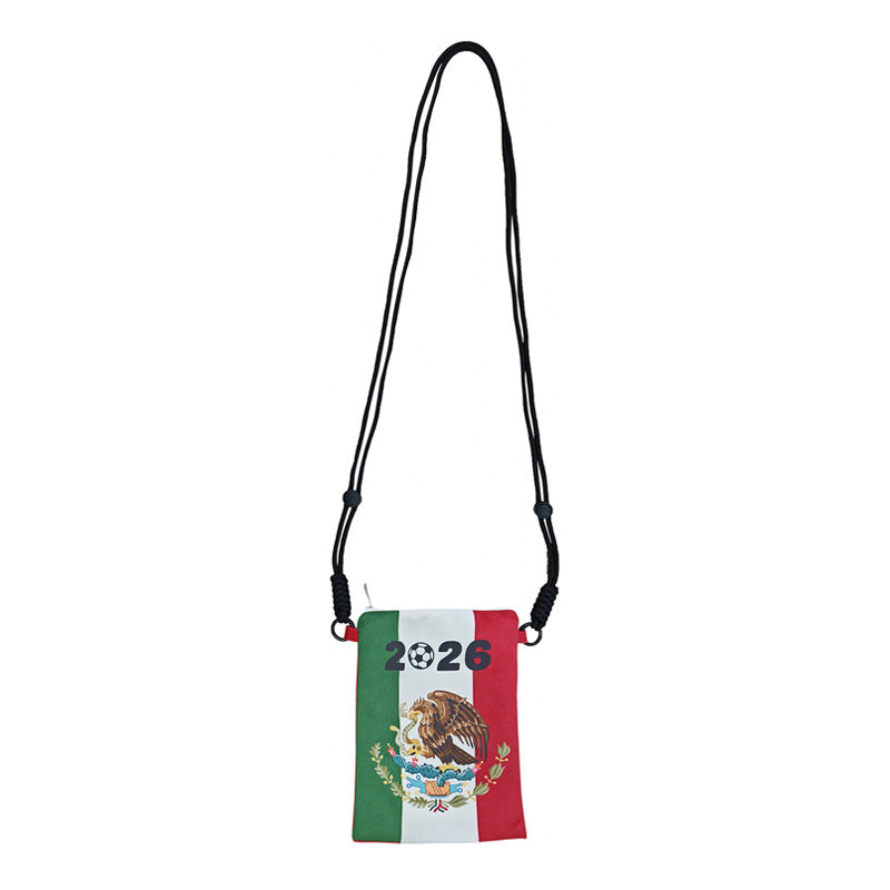 U.S.-Canada-Mexico 2026 World Cup Products Mobile Phone Oblique Span Bag Fan Supplies Lightweight Mobile Phone Bag Change Bag