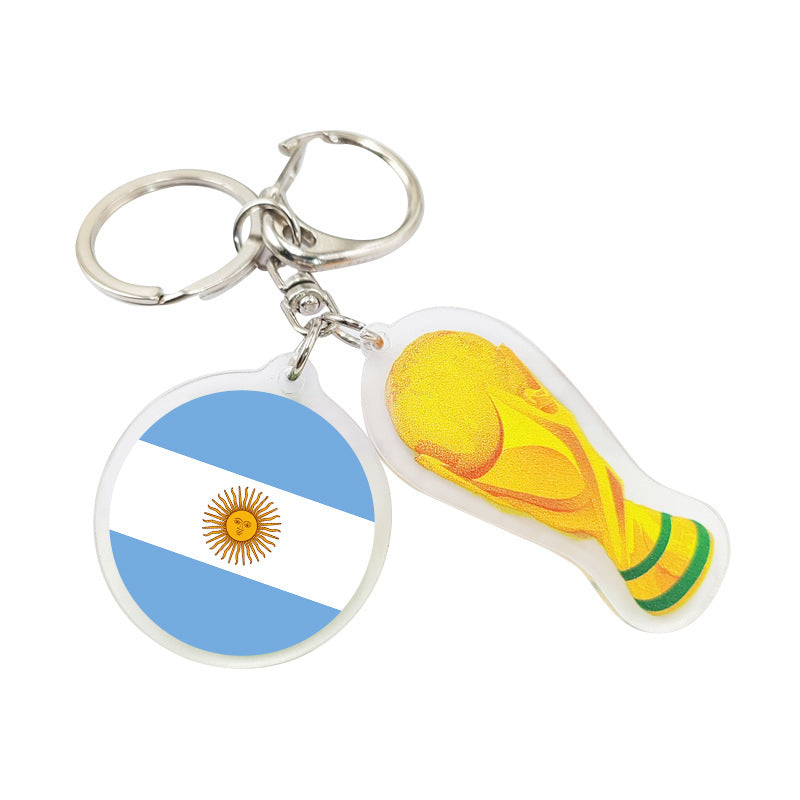 US-Canada-Mexico 2026 World Cup Souvenir Acrylic Fan Keychain Trophy Football Fan Accessories