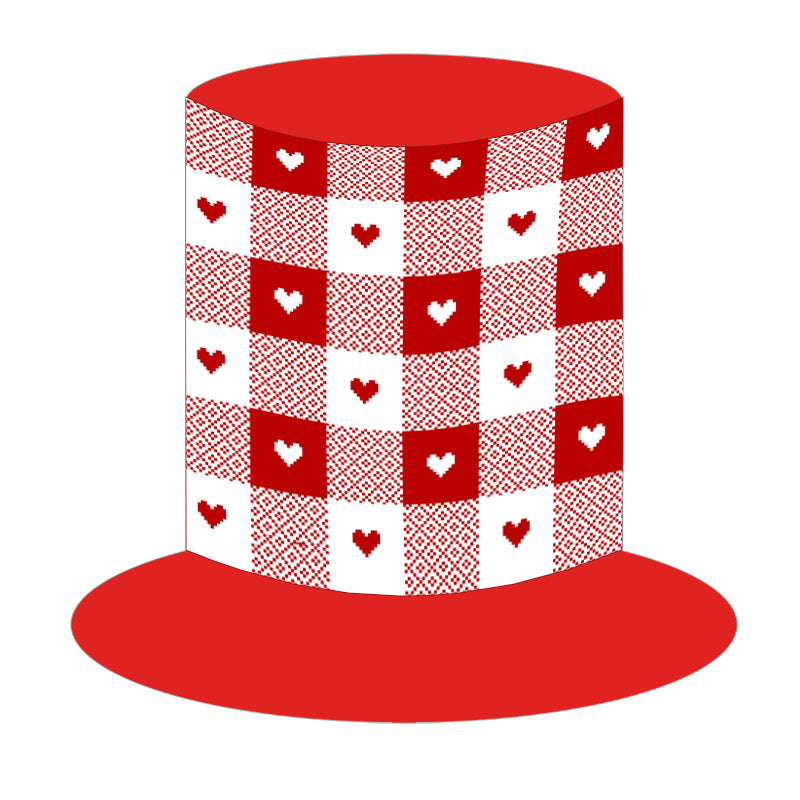 Cross-border Valentine's Day decorative hat love high hat lip print heart-shaped Valentine's Day party supplies photo props