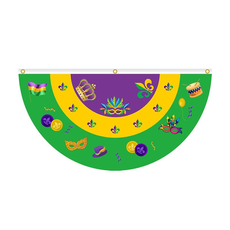 Brazilian Carnival Fan Flag Mardi Gras Carnival Festival Atmosphere Party Decoration Half Fan Flag