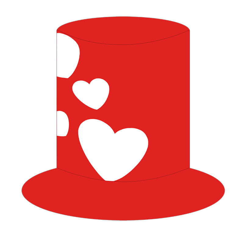 Cross-border Valentine's Day decorative hat love high hat lip print heart-shaped Valentine's Day party supplies photo props