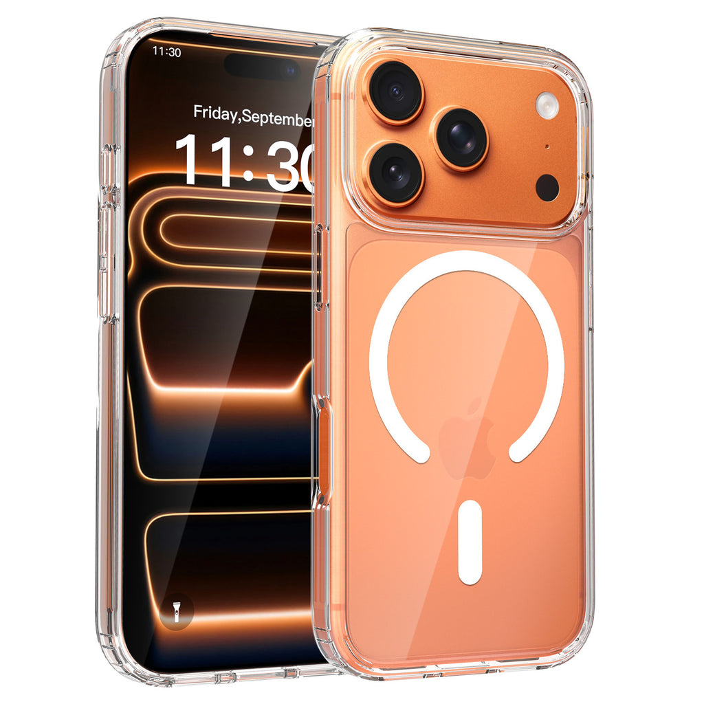 New Apple 17promax mobile phone case Magnetic suction 16 transparent iphone15plus anti-drop all-inclusive 14 protective case