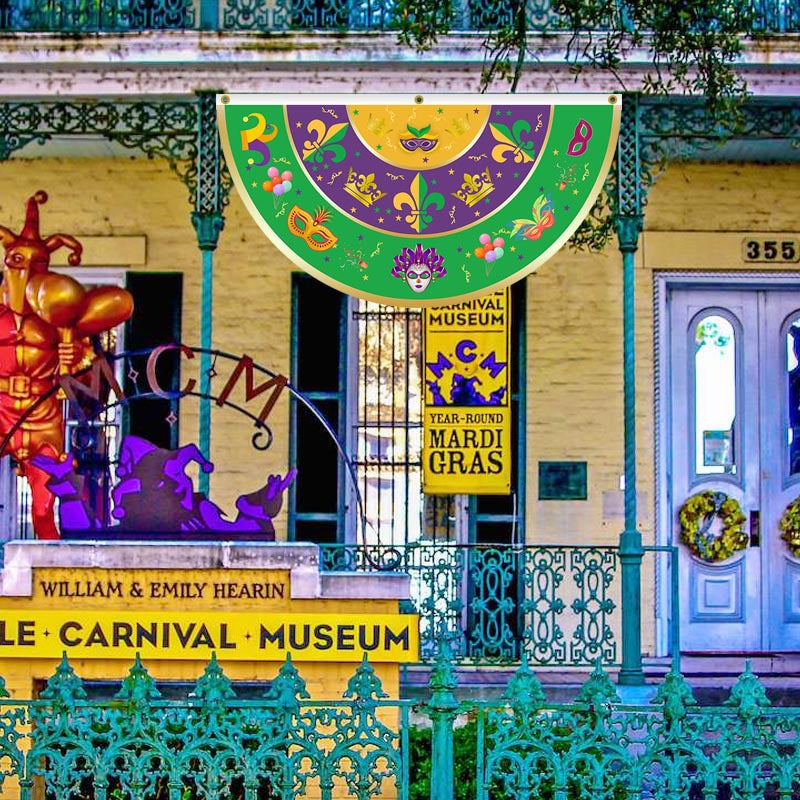 Brazilian Carnival Fan Flag Mardi Gras Carnival Festival Atmosphere Party Decoration Half Fan Flag