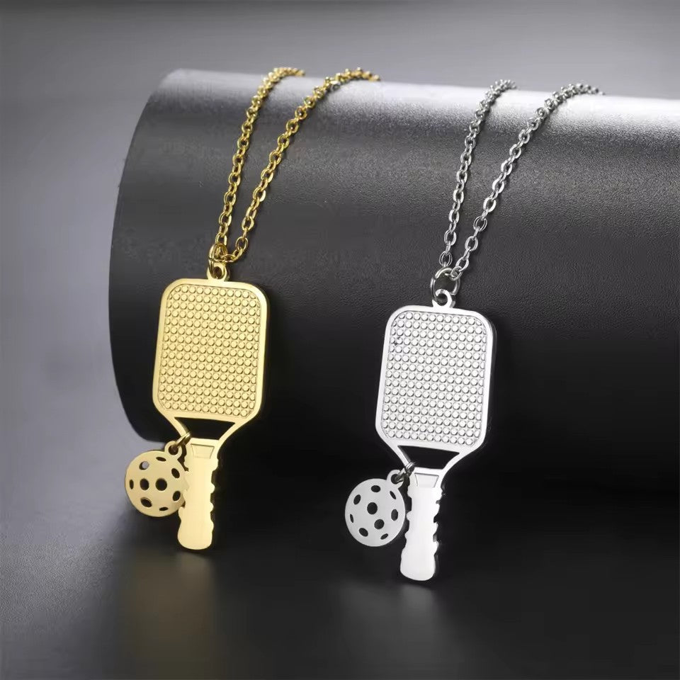 Fashion Sports Racket Necklace Unisex Emerging Sports Necklace 304 Stainless Steel Couple Party Jewelry