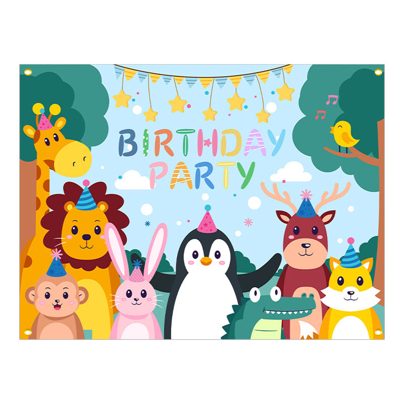 ins style birthday background cloth hanging cloth children's party 100 days year old arrangement cartoon tapestry photo photography cloth