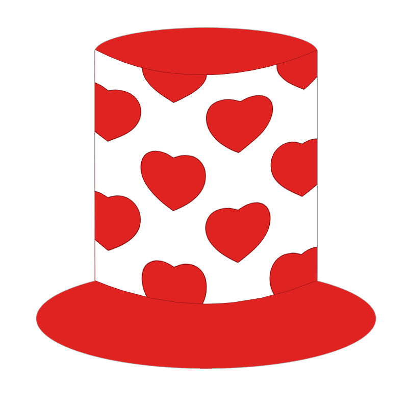 Cross-border Valentine's Day decorative hat love high hat lip print heart-shaped Valentine's Day party supplies photo props