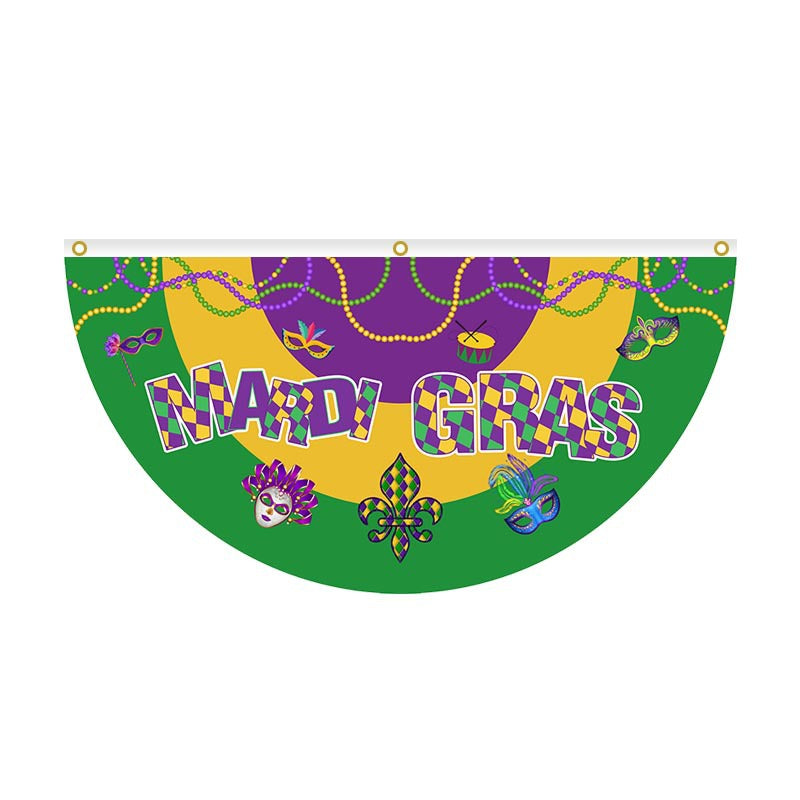 Brazilian Carnival Fan Flag Mardi Gras Carnival Festival Atmosphere Party Decoration Half Fan Flag