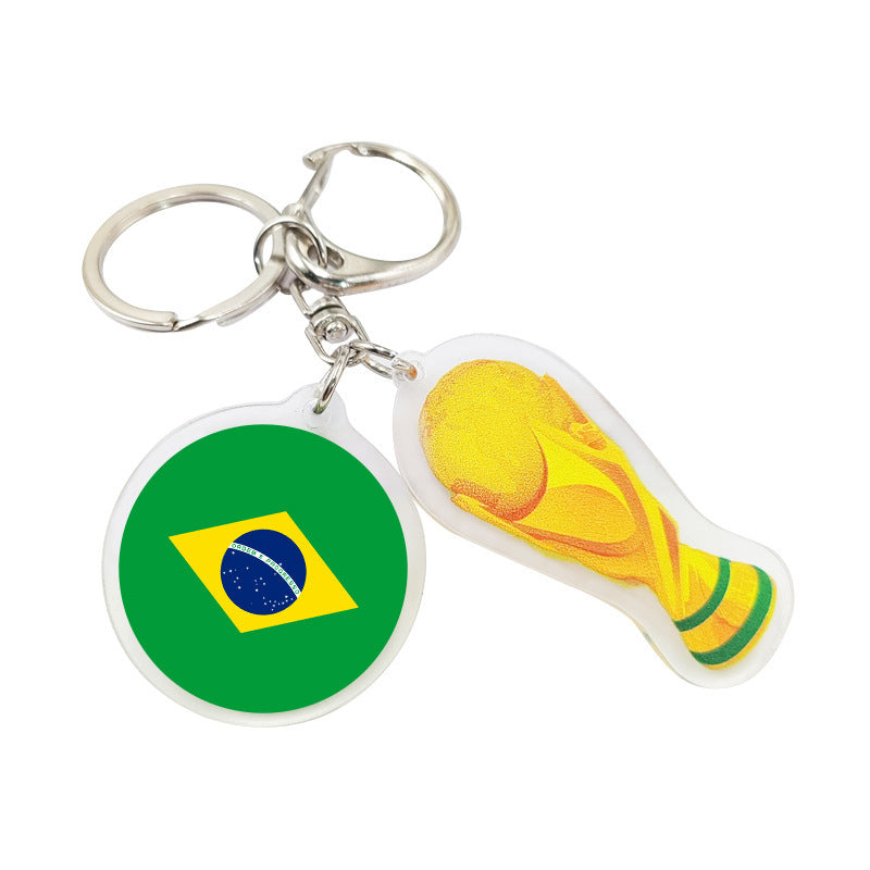 US-Canada-Mexico 2026 World Cup Souvenir Acrylic Fan Keychain Trophy Football Fan Accessories
