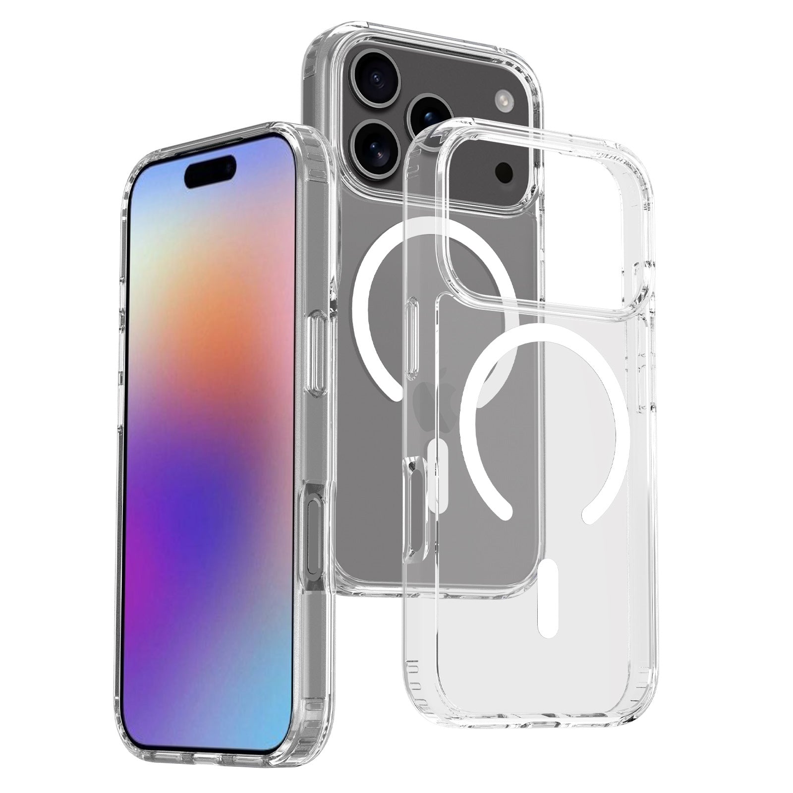 New Apple 17promax mobile phone case Magnetic suction 16 transparent iphone15plus anti-drop all-inclusive 14 protective case