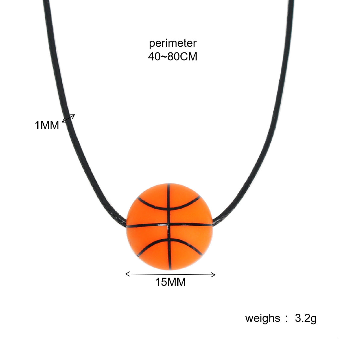 European and American new sports elastic silicone basketball pendant stainless steel necklace men's and women's necklace jewelry wholesale cross-border special supply