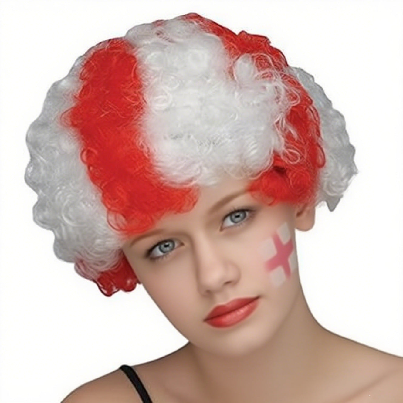 U.S.-Canada-Mexico 2026 World Cup Flag Color Wig Football Fans Carnival Decoration Event Cheers Explosive Headgear