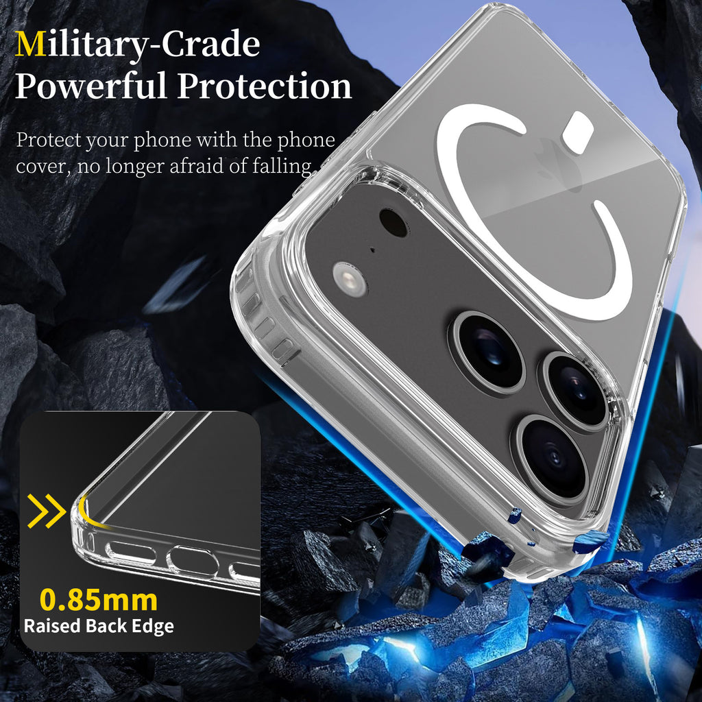 New Apple 17promax mobile phone case Magnetic suction 16 transparent iphone15plus anti-drop all-inclusive 14 protective case