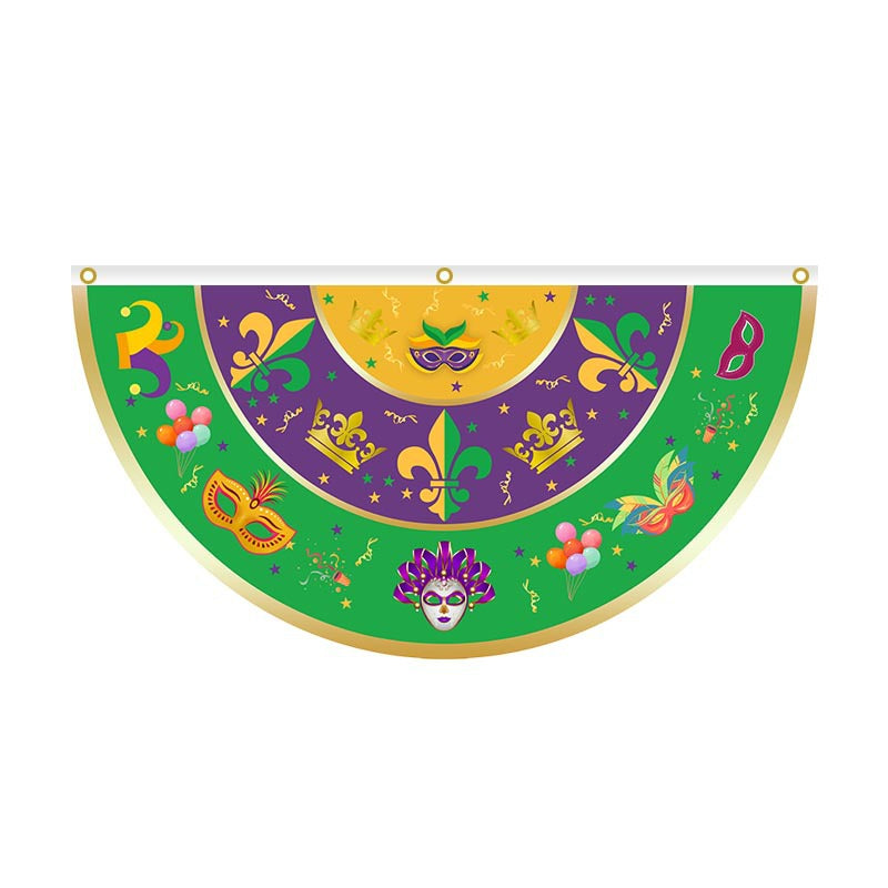 Brazilian Carnival Fan Flag Mardi Gras Carnival Festival Atmosphere Party Decoration Half Fan Flag