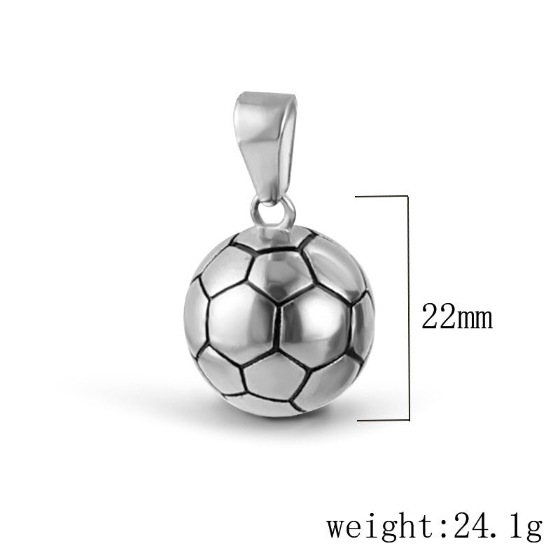 European and American cross-border pendants, moving football basketball pendants, necklaces, accessories, World Cup stainless steel plated 24k gold wholesale