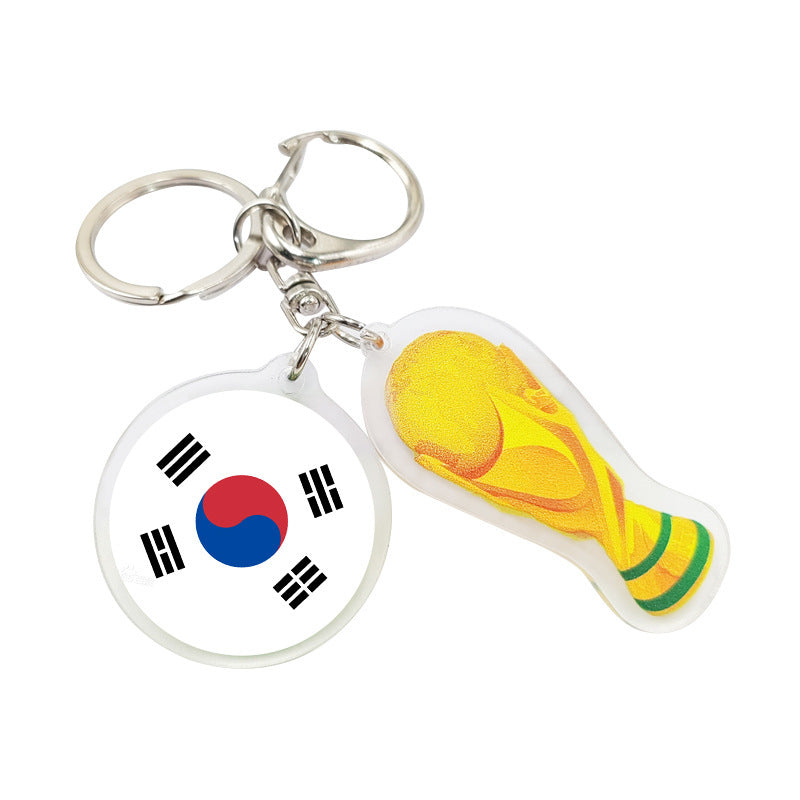 US-Canada-Mexico 2026 World Cup Souvenir Acrylic Fan Keychain Trophy Football Fan Accessories