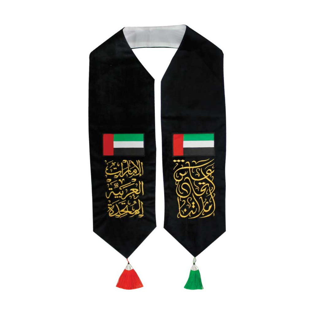 UAE flag scarf velvet bronzing National Day shawl satin printing UAE ribbon Middle East commemorative gift