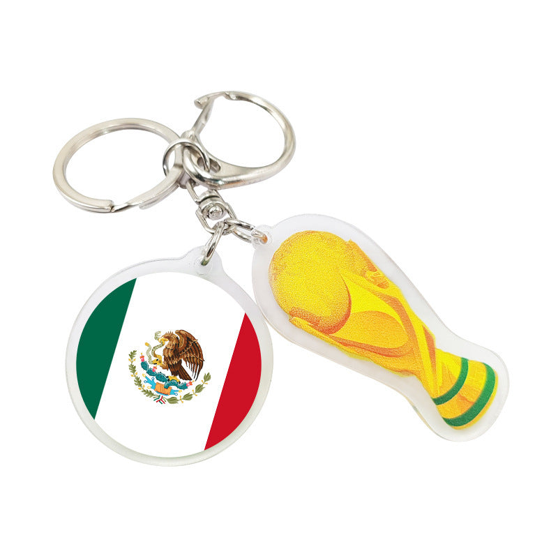 US-Canada-Mexico 2026 World Cup Souvenir Acrylic Fan Keychain Trophy Football Fan Accessories