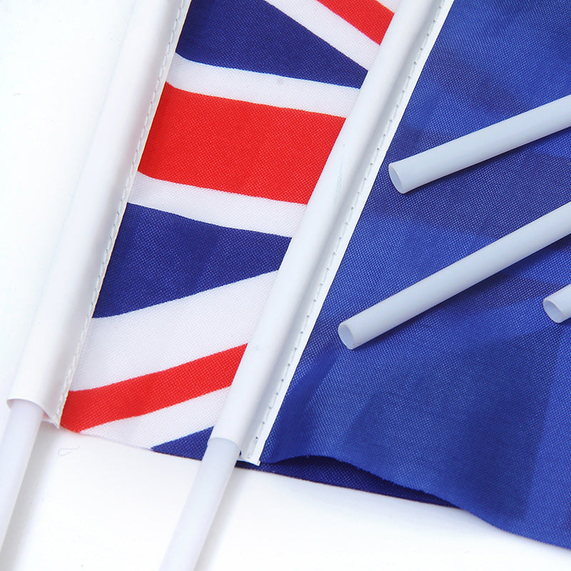 2026 US-Canada-Mexico World Cup hand-cranked flag Customized plastic pole mini hand-waving flag No. 8 14 * 21 national flag flag