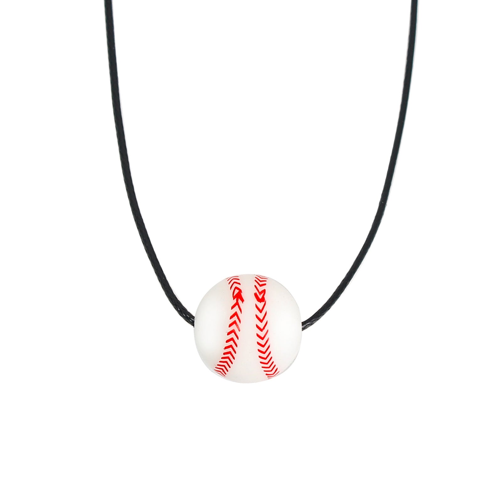 European and American new sports elastic silicone basketball pendant stainless steel necklace men's and women's necklace jewelry wholesale cross-border special supply