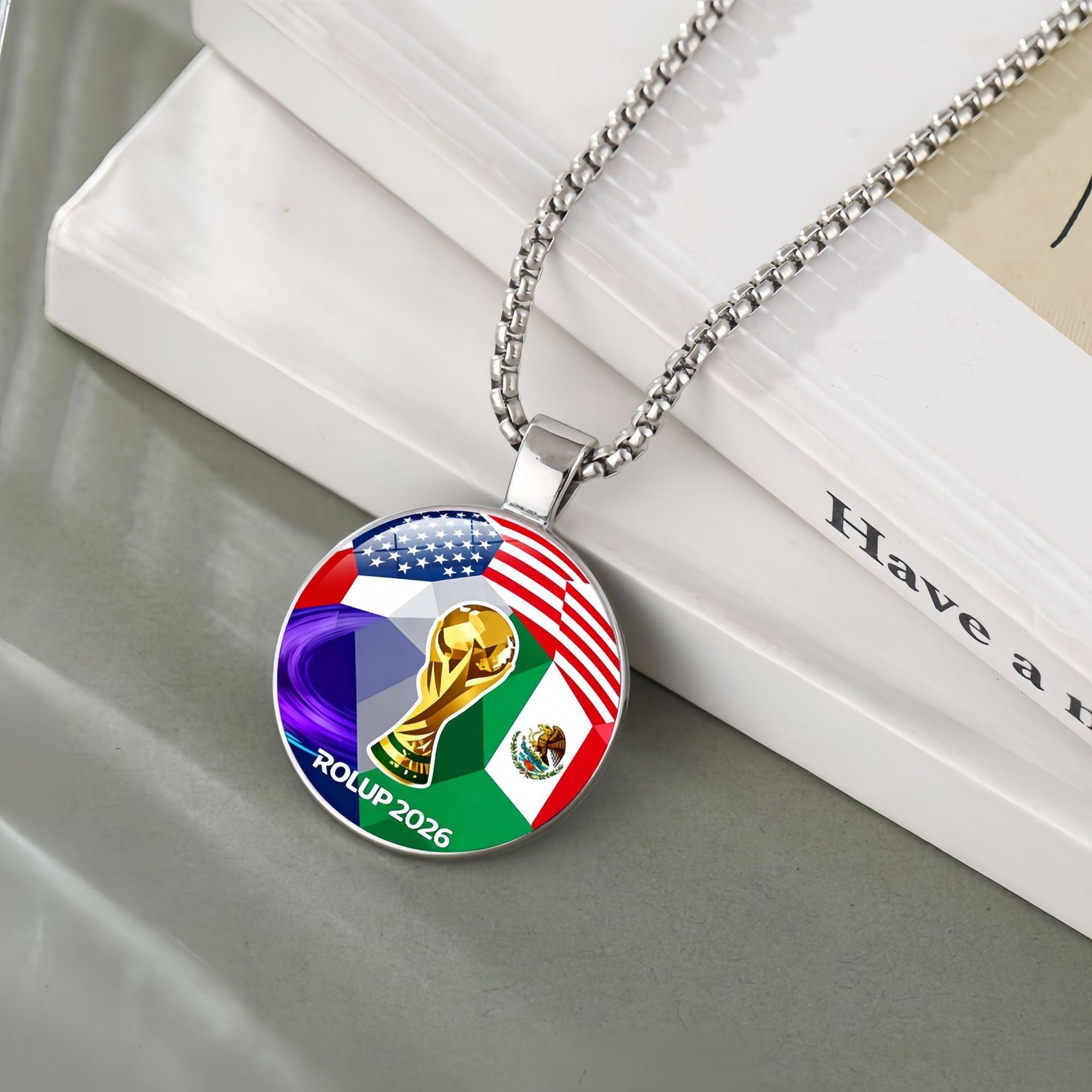 2026 US-Canada-Mexico World Cup Hercules Cup Pendant Necklace Women's Jewelry Football Fans Peripheral Accessories Sweater Chain