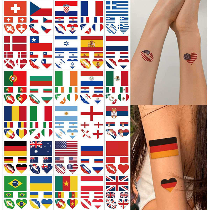 U.S.-Canada-Mexico 2026 World Cup Peripheral Products Fan Face Stickers Come on Expression Personalized Design Tattoo Stickers