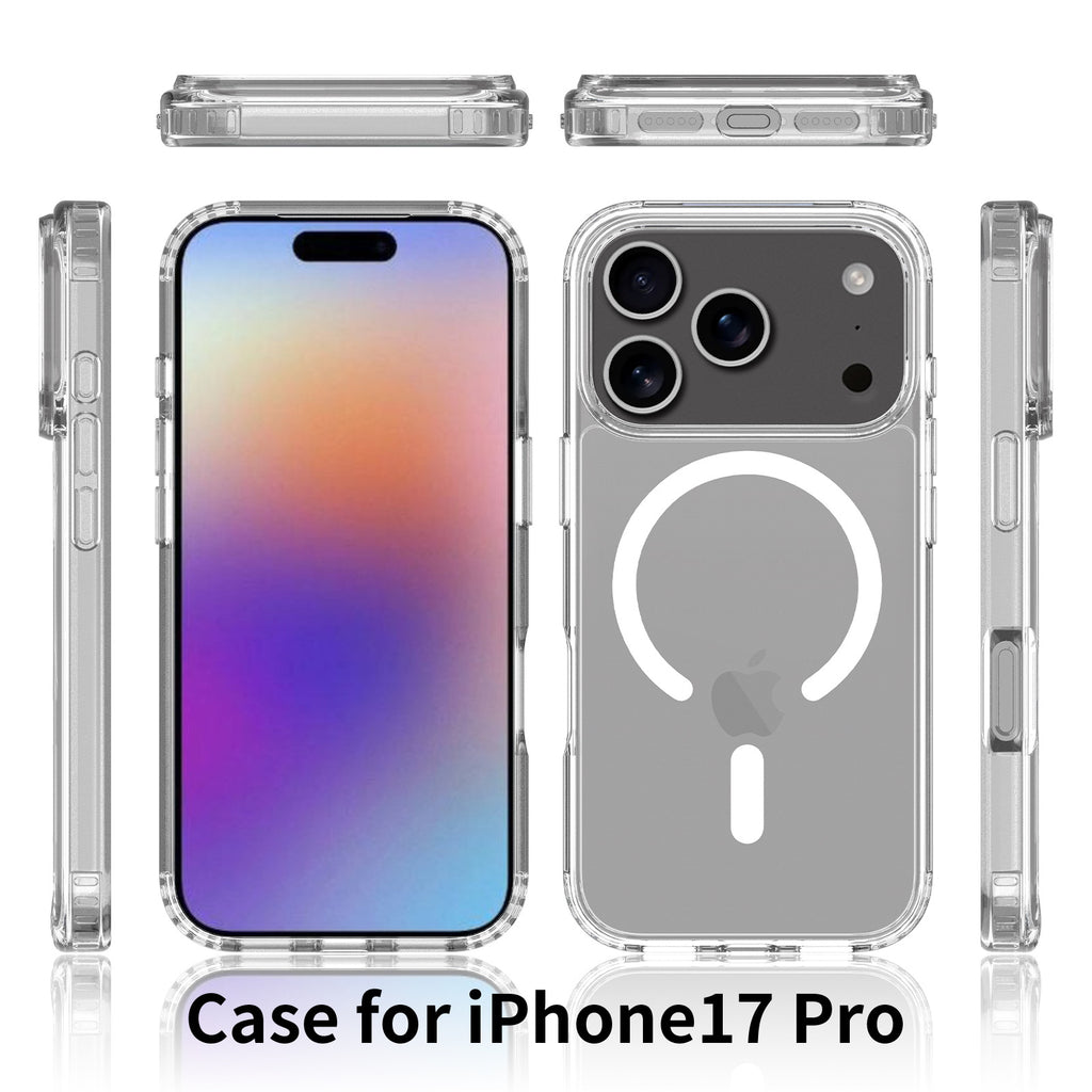 New Apple 17promax mobile phone case Magnetic suction 16 transparent iphone15plus anti-drop all-inclusive 14 protective case