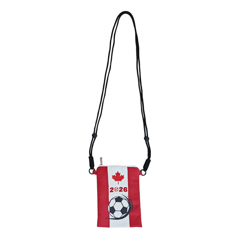 U.S.-Canada-Mexico 2026 World Cup Products Mobile Phone Oblique Span Bag Fan Supplies Lightweight Mobile Phone Bag Change Bag