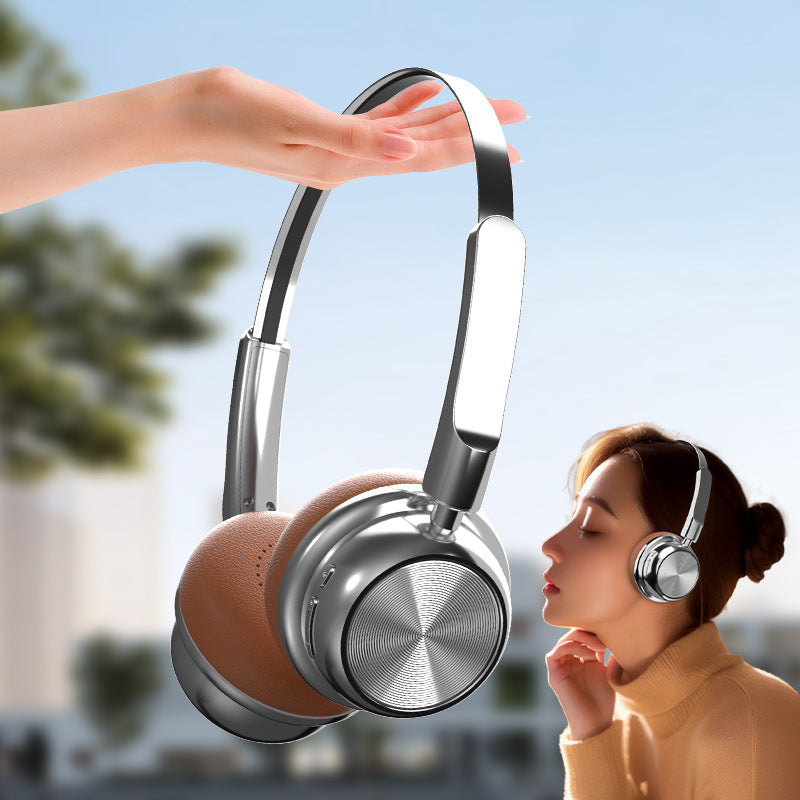 New cross-border CR-20 retro fashion Maillard metal bluetooth headset 5.4 headset long battery life