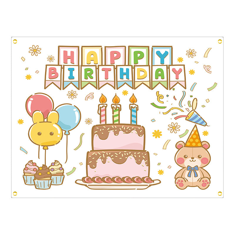 ins style birthday background cloth hanging cloth children's party 100 days year old arrangement cartoon tapestry photo photography cloth