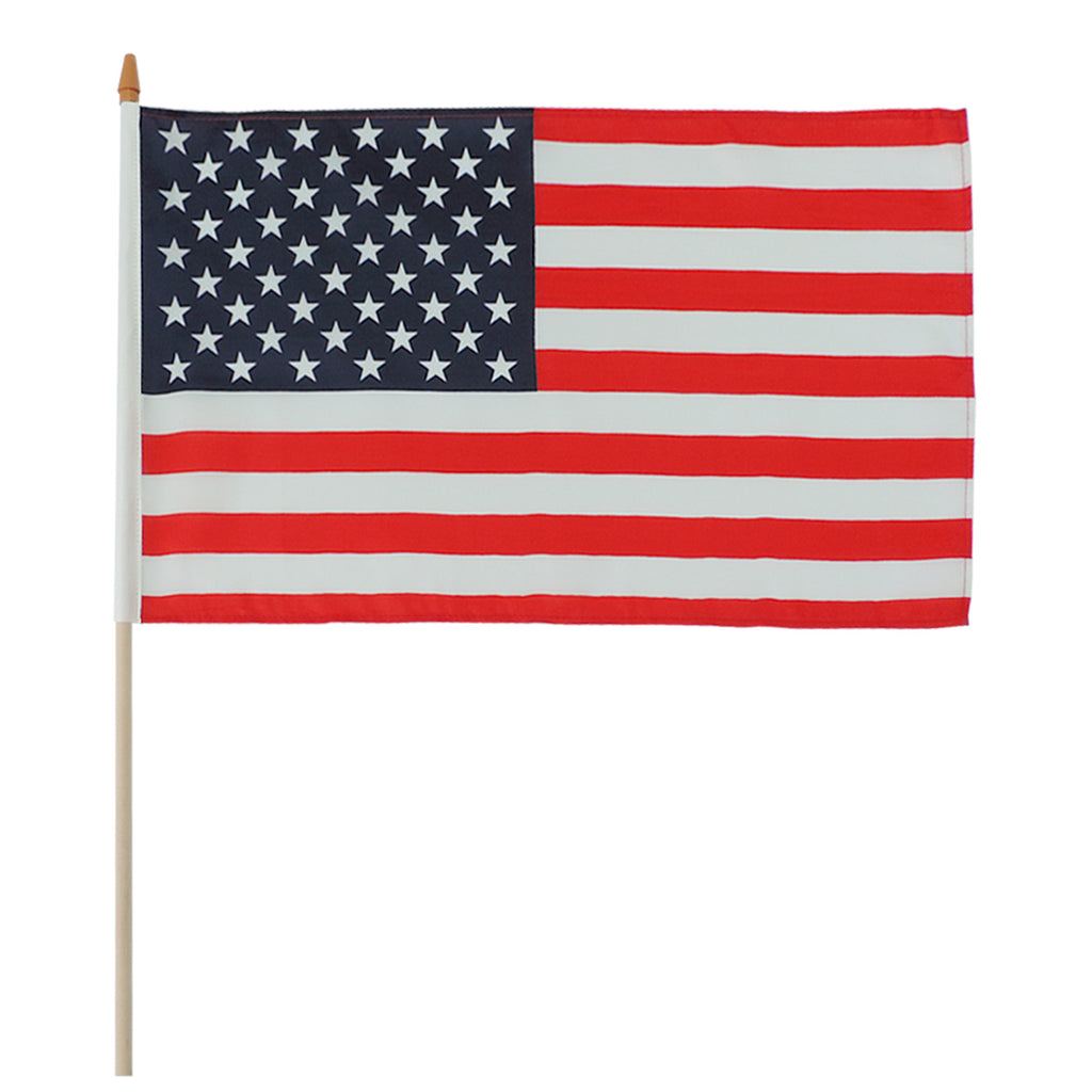 American hand-cranked flag 30 * 45cm with wooden pole, US-Canada-Mexico World Cup flag fans cheer for product customization