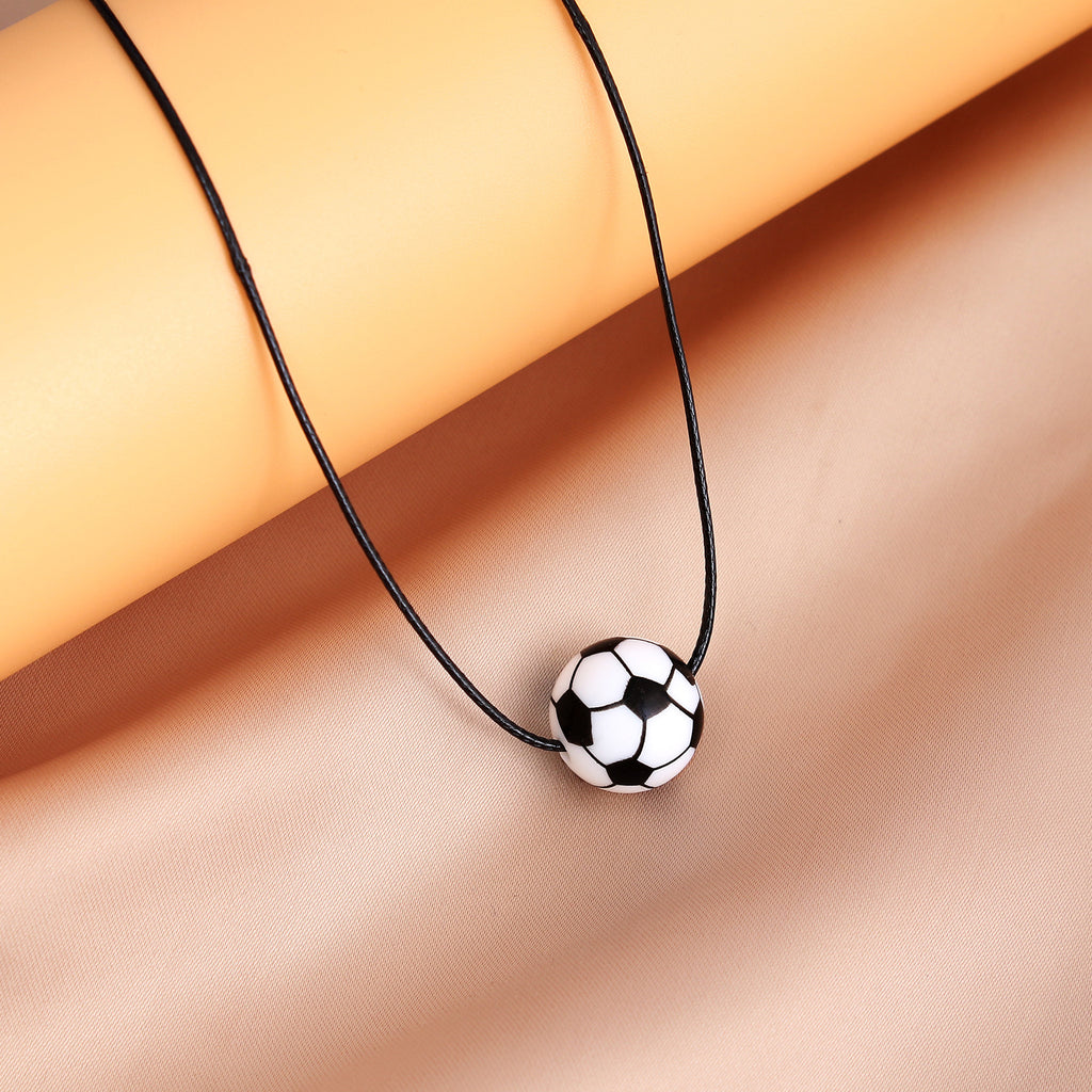 European and American new sports elastic silicone basketball pendant stainless steel necklace men's and women's necklace jewelry wholesale cross-border special supply