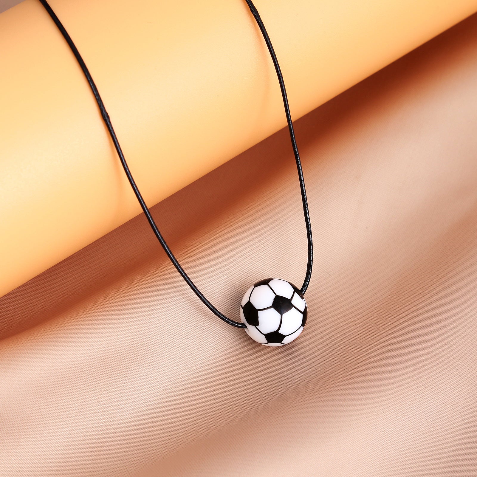 European and American new sports elastic silicone basketball pendant stainless steel necklace men's and women's necklace jewelry wholesale cross-border special supply