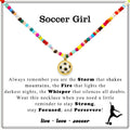 Amazon chain new colorful beaded necklace bohemian football softball baseball pendant