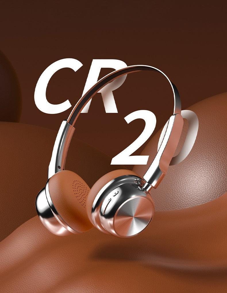 New cross-border CR-20 retro fashion Maillard metal bluetooth headset 5.4 headset long battery life