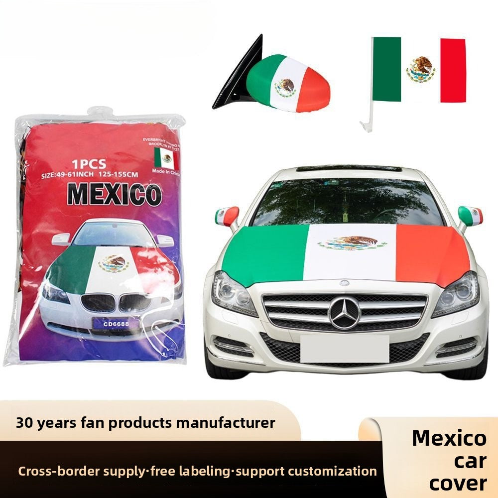 US, Canada and Mexico 2026 World Cup products Mexico flag, car cover, car mirror cover, car rearview mirror cover, car flag