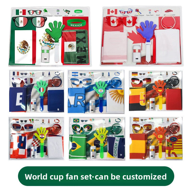 US, Canada and Mexico 2026 World Cup peripheral products, football fans, scarves, Mexican flags, cheering glasses, face color