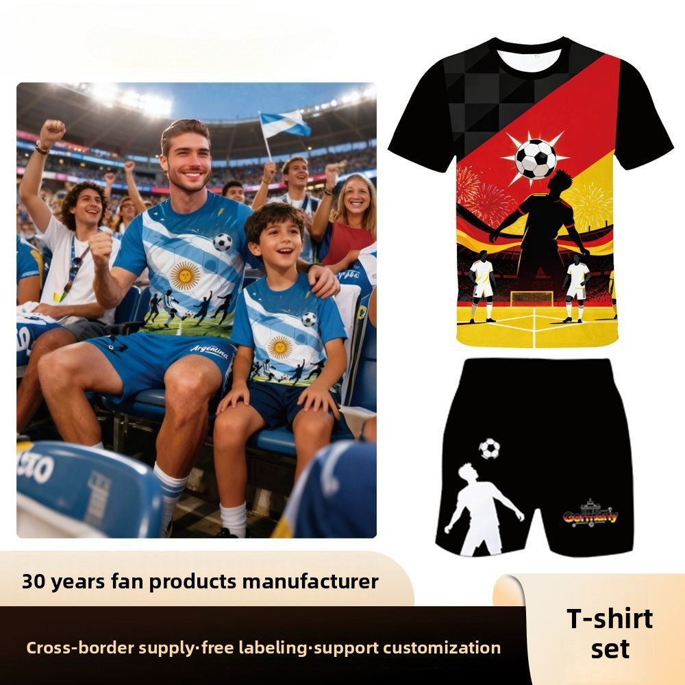 US, Canada and Mexico 2026 World Cup jersey short-sleeved football jersey sportswear quick-drying fan t-shirt shorts set