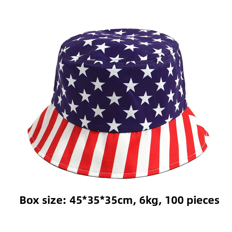 American flag bucket hat Independence Day top hat basin hat advertising promotion sunscreen sun hat logo customization