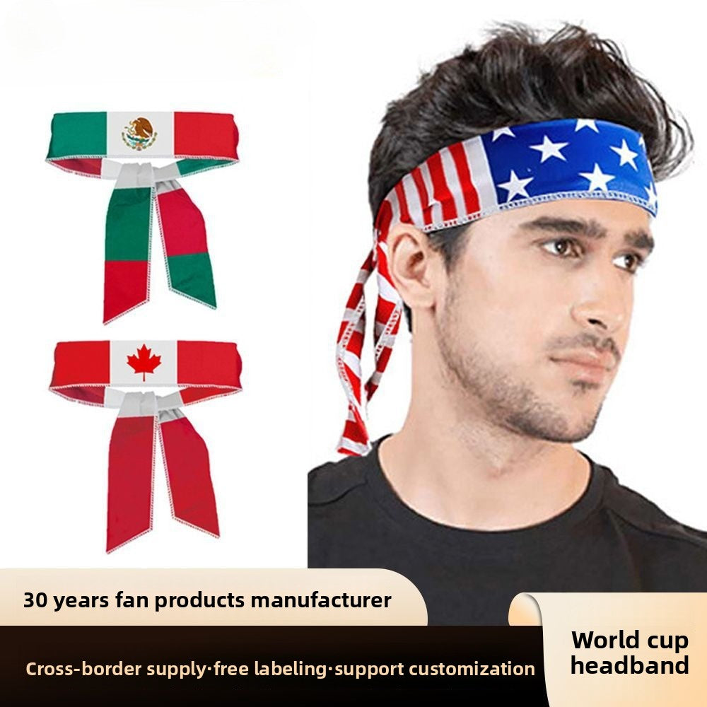 U.S.-Canada-Mexico 2026 World Cup Products Fans Headbands Headbands Sports Events Mexico-Canada Antiperspirant Bands