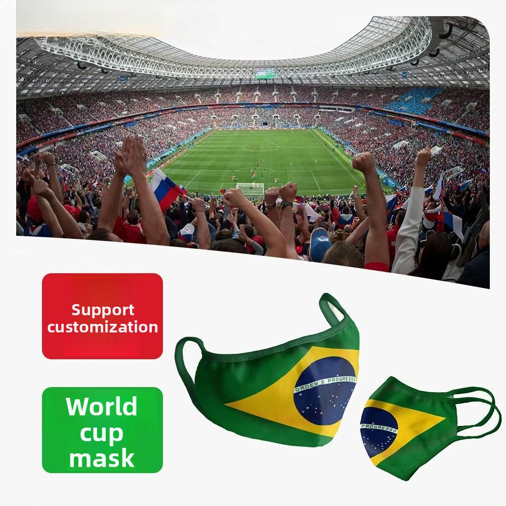 2026 US-Canada-Mexico World Cup Printed Masks Football Fan Supplies Event Cheers National Flag Sunscreen Mask Customization