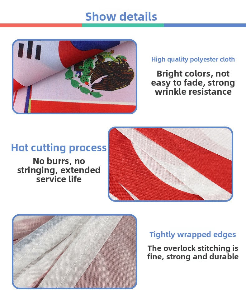 2026 US, Canada and Mexico World Cup flag-stringing bar fans decorate and pull flags from countries around the world
