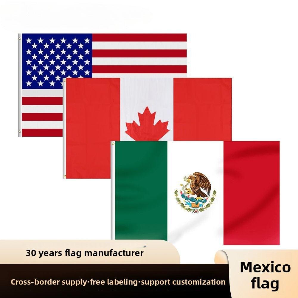 2026 US-Canada-Mexico World Cup Product 3 * 5ft Flag Fan Supplies US-Mexico-Canada Flag