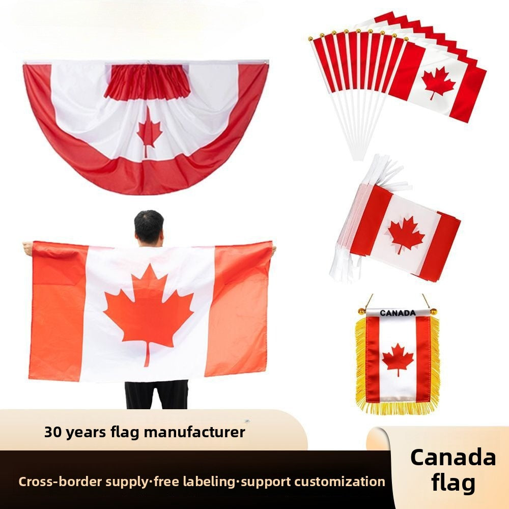 US, Canada and Mexico 2026 World Cup products, fans cheering props decorating the Canadian flag, hand-cranked flag customization