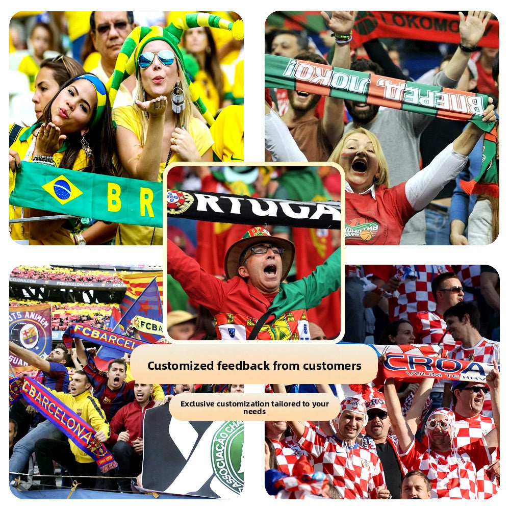 U.S.-Canada-Mexico 2026 World Cup Products Football Fans Scarves Competition Cheering Supplies Double-sided Satin Tassel Scarves