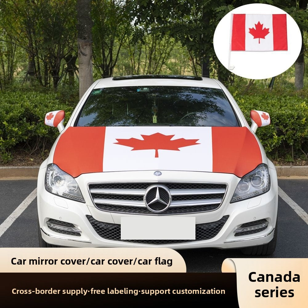 US, Canada and Mexico 2026 World Cup Products Canadian Flag Car Flag Mirror Cover Car Cover Hood Cover