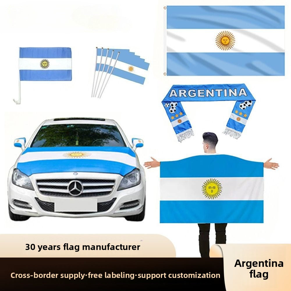 United States, Canada and Mexico 2026 World Cup Argentina cheering props hand flag fans scarf cover cover mirror cover car flag
