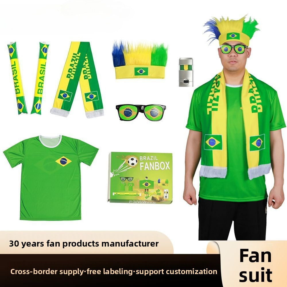 2026 US, Canada and Mexico World Cup products Brazilian flag fans T-shirt scarf event cheering props face color flag