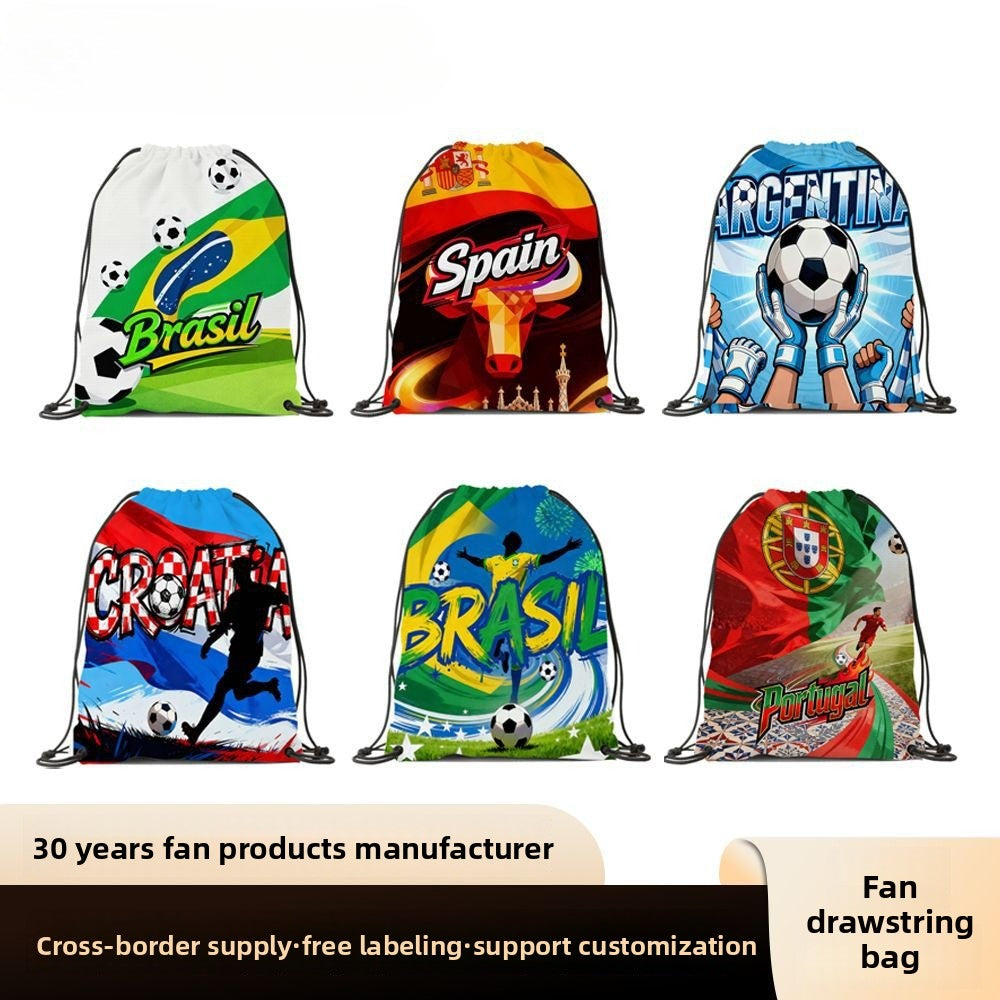 US, Canada and Mexico 2026 World Cup Products Drawstring Bag Training Sneakers Bag Storage Bundle Backpack Fan Supplies