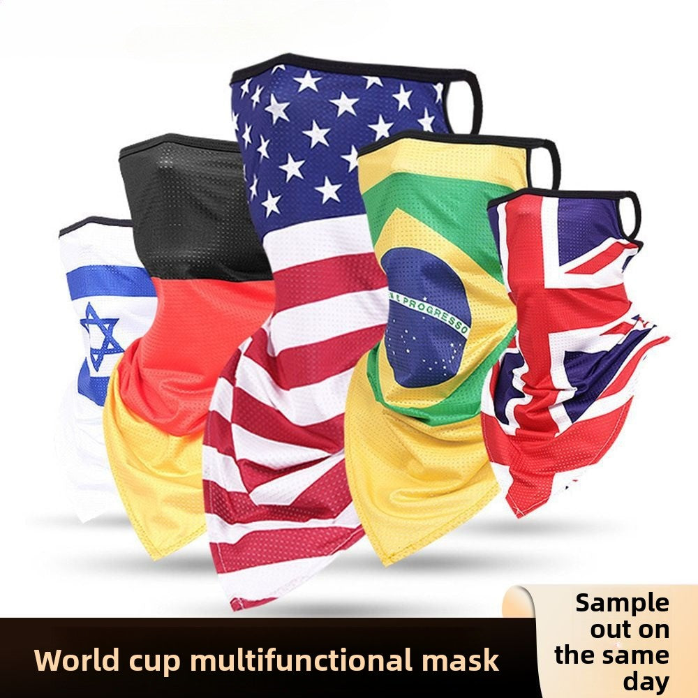 2026 US, Canada and Mexico World Cup Multifunctional Mask Flag Printing Breathable Scarf Sunscreen Elastic Cycling Mask