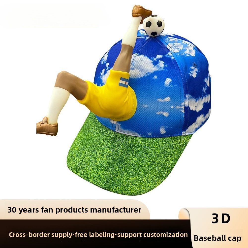 2026 US-Canada-Mexico World Cup Ball Products Fans Baseball Hat Peaked Cap 3D Stereo Star DIY Baseball Cap